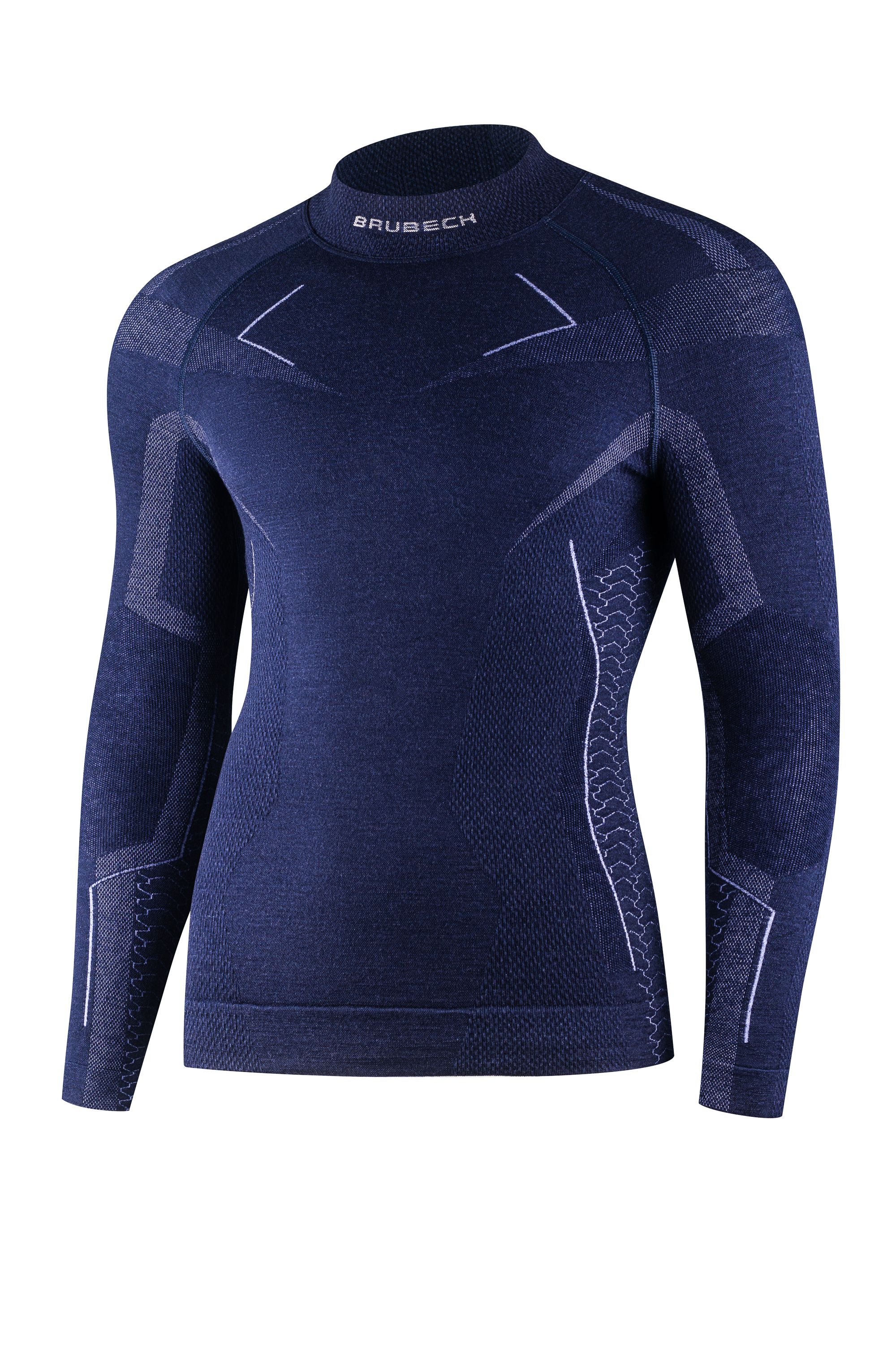 BLUZA TERMOAKTYWNA MĘSKA BRUBECK EXTREME MERINO WOOL LS1666M GRANATOWY