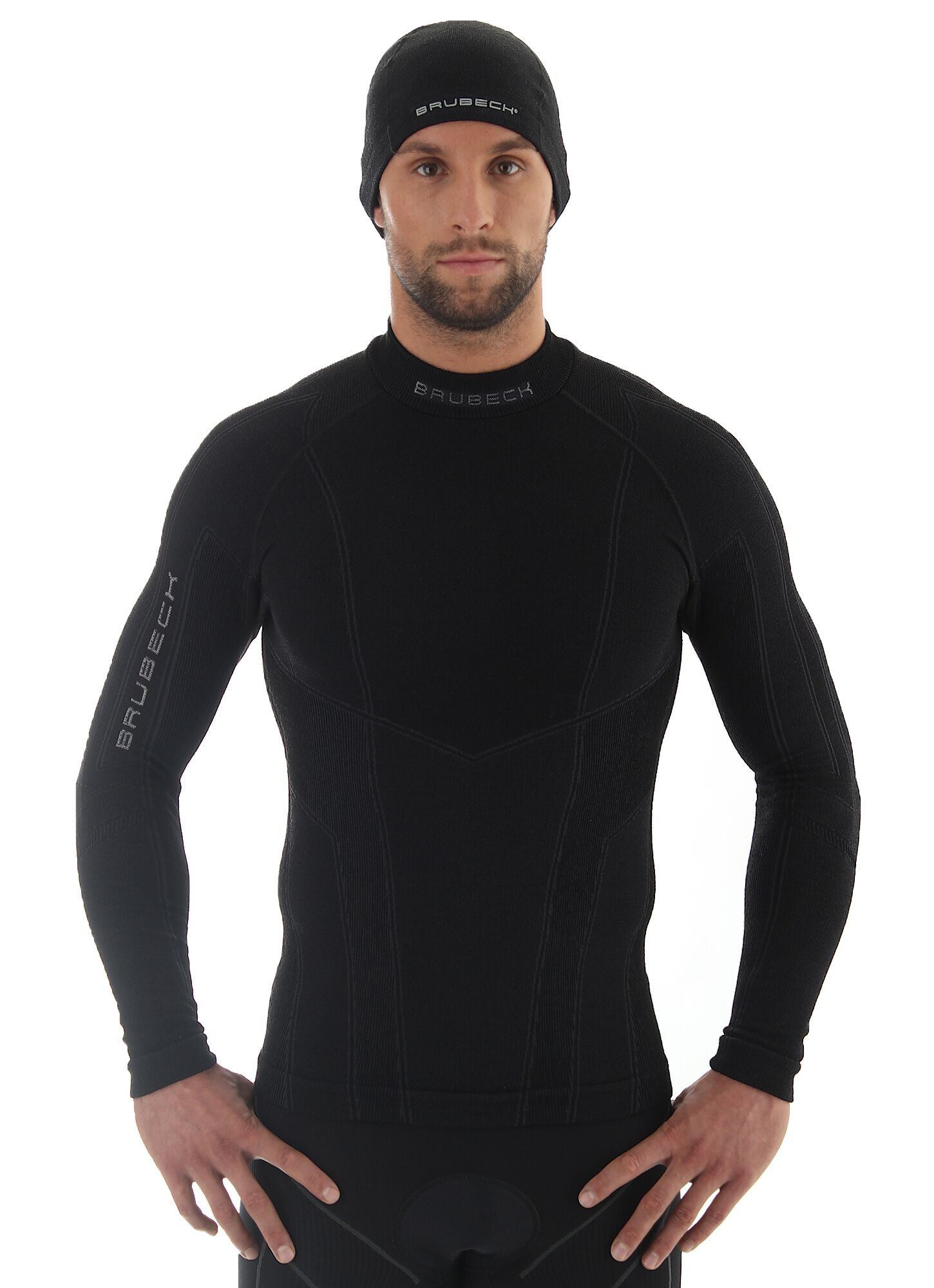 CZAPKA TERMOAKTYWNA UNISEX Z WEŁNĄ BRUBECK HM10080 CZARNY