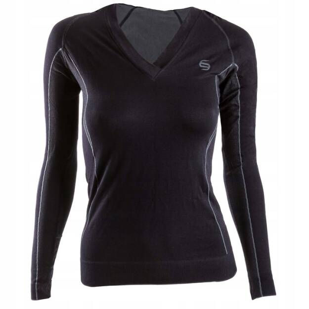BLUZA TERMOAKTYWNA DAMSKA Z KAPTUREM BRUBECK FITNESS LS01000 CZARNY