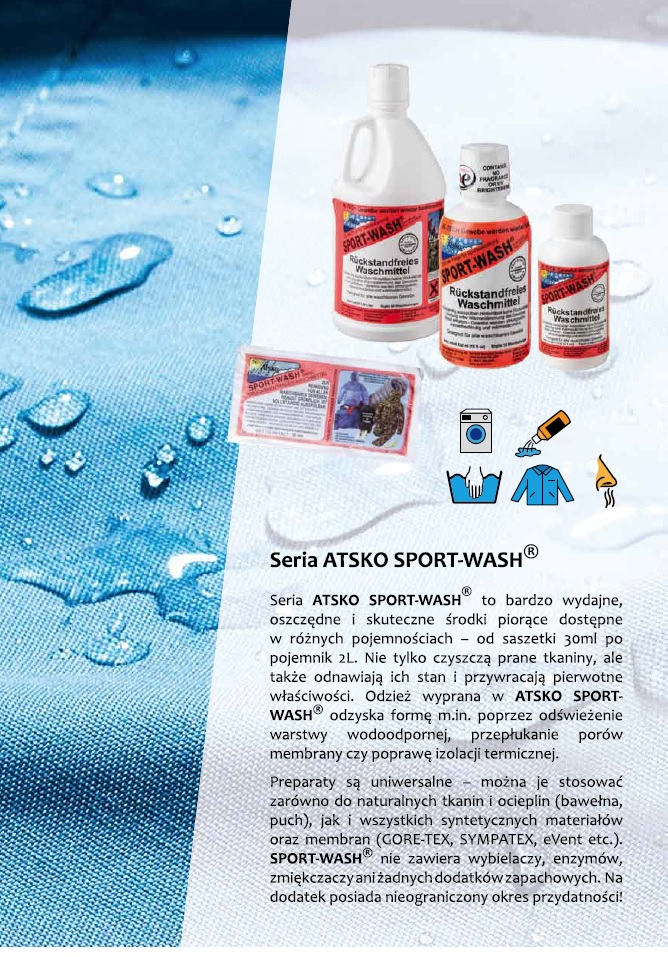 ATSKO SPORT WASH ŚRODEK DO PRANIA IMPREGNAT DO TKANIN 118 ML