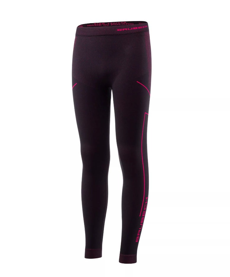 BIELIZNA TERMOAKTYWNA DZIECIĘCA SPODNIE BRUBECK THERMO LE1354J CZARNY FUKSJOWY