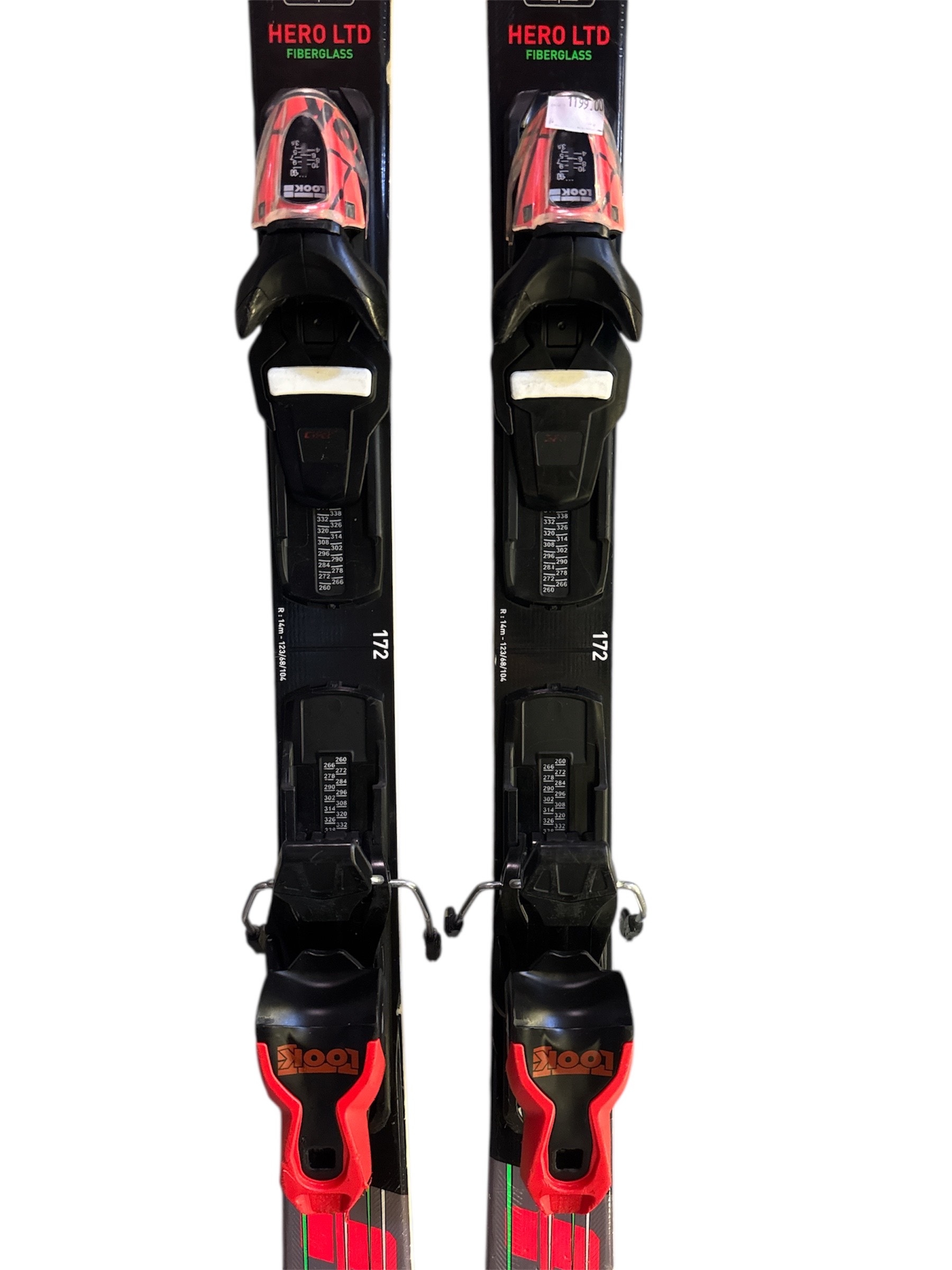 NARTY ROSSIGNOL HERO CARVE LIMITED C14 172CM FIBERGLASS + WIĄZANIA LOOK XPRESS UŻYWANE