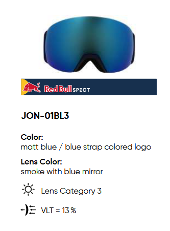 GOGLE RED BULL SPECT OTG SKI GOGGLES JON-01BL3 I BOOST