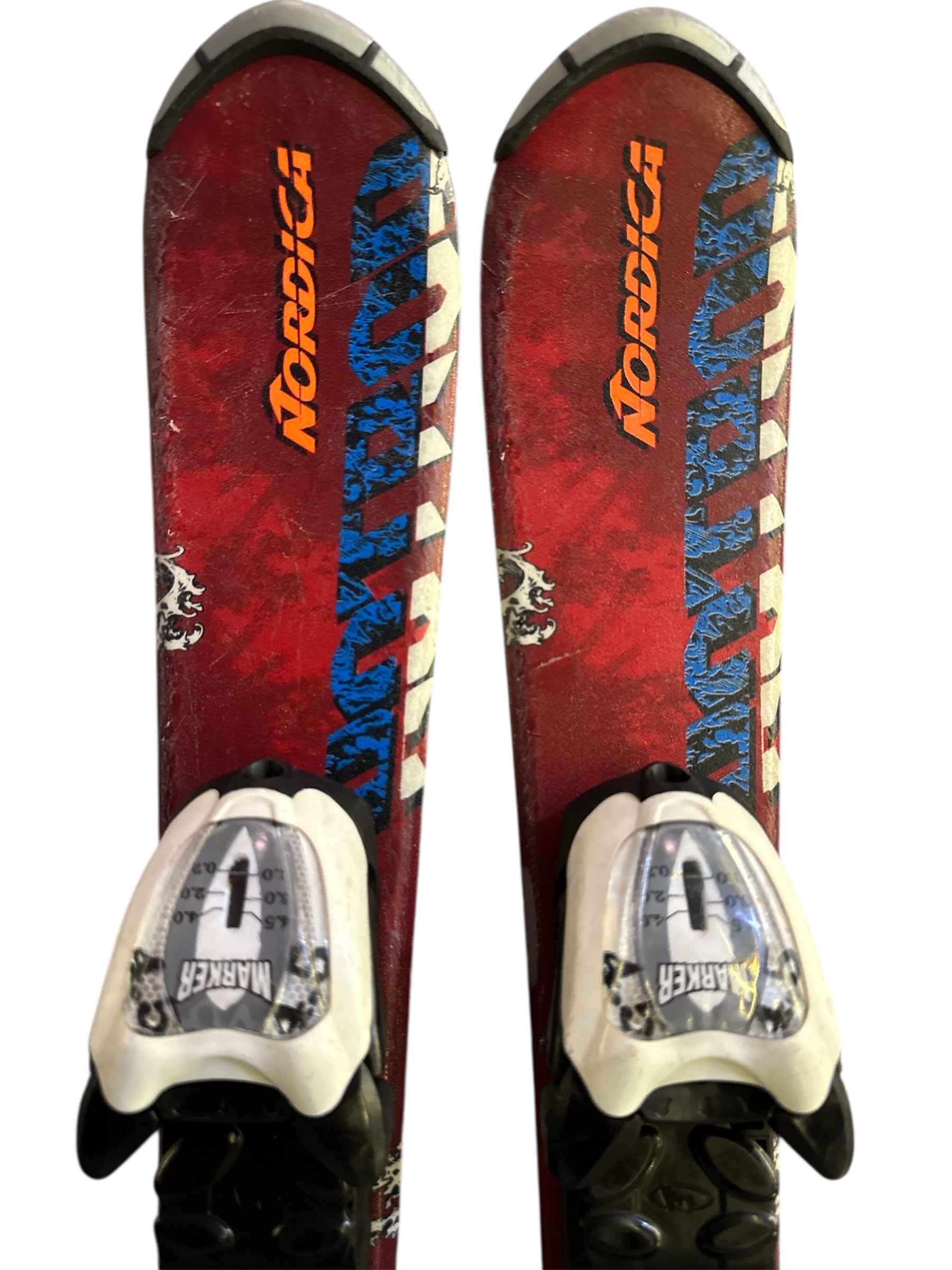 NARTY NORDICA HOTROD 80CM + WIĄZANIA MARKER 4.5 UŻYWANE