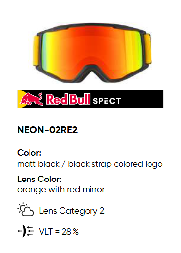 GOGLE RED BULL SPECT SKI GOGGLES NEON-02RE2