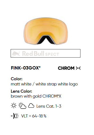 GOGLE RED BULL SPECT SKI GOGGLES FINK-03GOX PHOTOCHROME