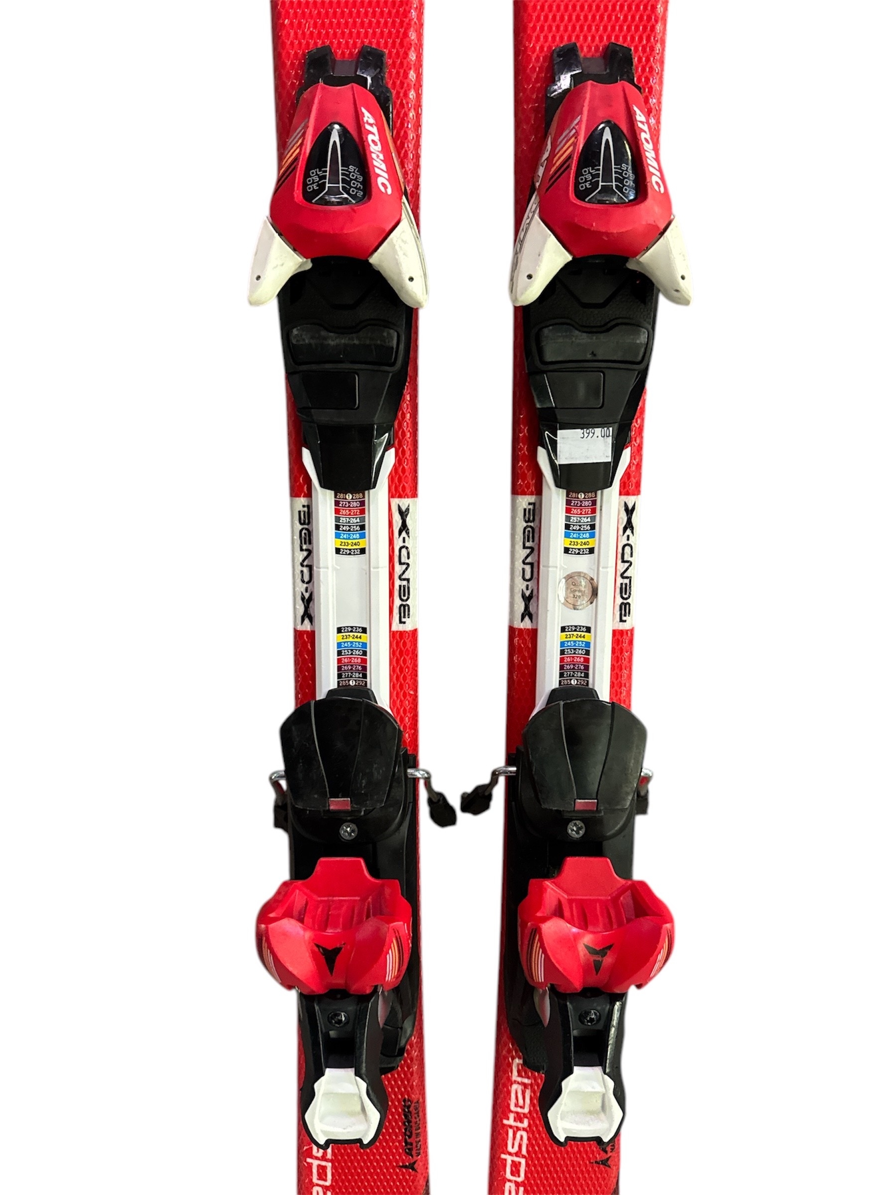 NARTY ATOMIC REDSTER XT 130CM + WIĄZANIA ATOMIC XTE UŻYWANE