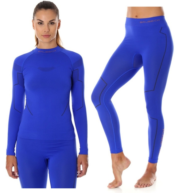 BIELIZNA TERMOAKTYWNA DAMSKA KOMPLET BRUBECK THERMO LS13100 LE11870 KOBALTOWY