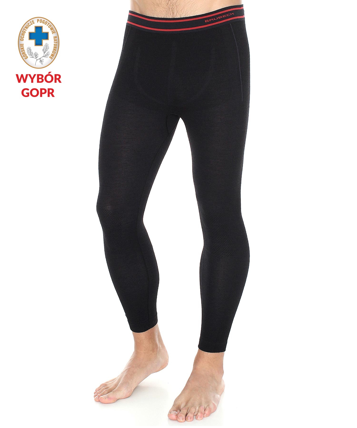 SPODNIE TERMOAKTYWNE MĘSKIE BRUBECK ACTIVE WOOL LE1171M CZARNY