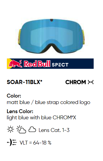 GOGLE RED BULL SPECT SKI GOGGLES SOAR-11BLX PHOTOCHROME