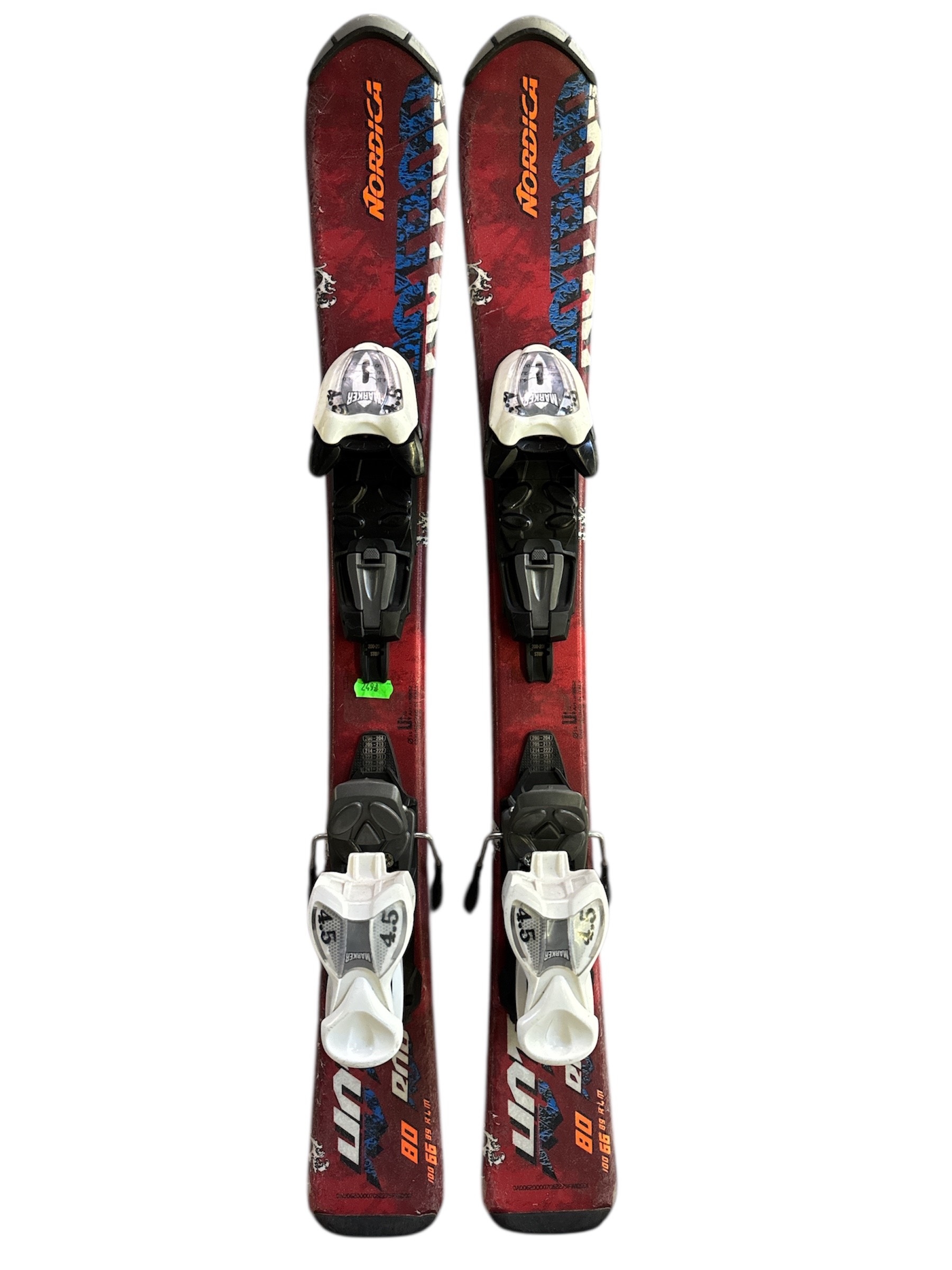 NARTY NORDICA HOTROD 80CM + WIĄZANIA MARKER 4.5 UŻYWANE