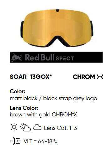 GOGLE RED BULL SPECT SKI GOGGLES SOAR-13GOX PHOTOCHROME
