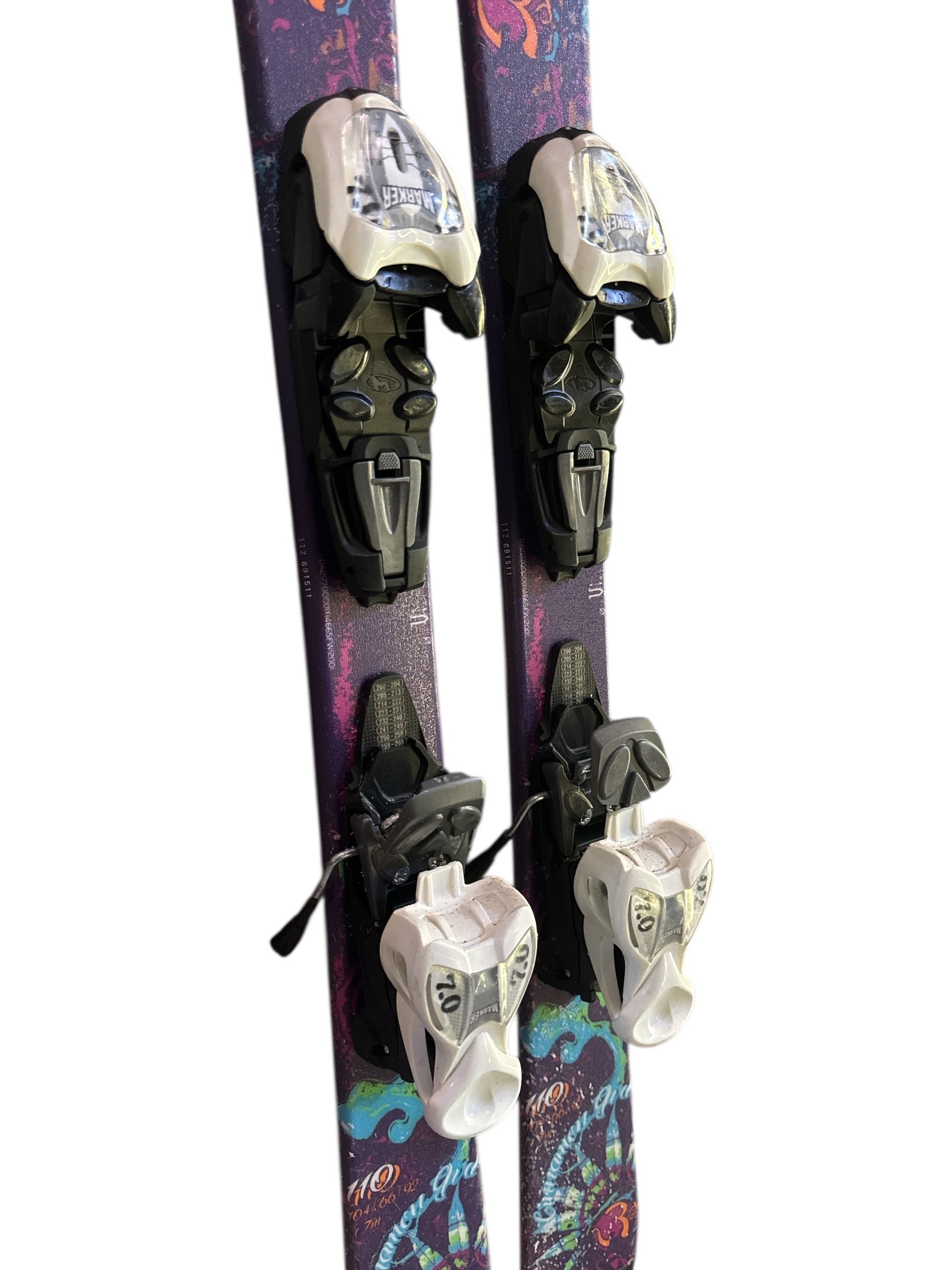 NARTY NORDICA CINNAMON GIRL 110CM + WIĄZANIA MARKER 7.0 UŻYWANE