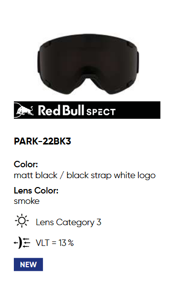 GOGLE RED BULL SPECT SKI GOGGLES PARK-22BK3