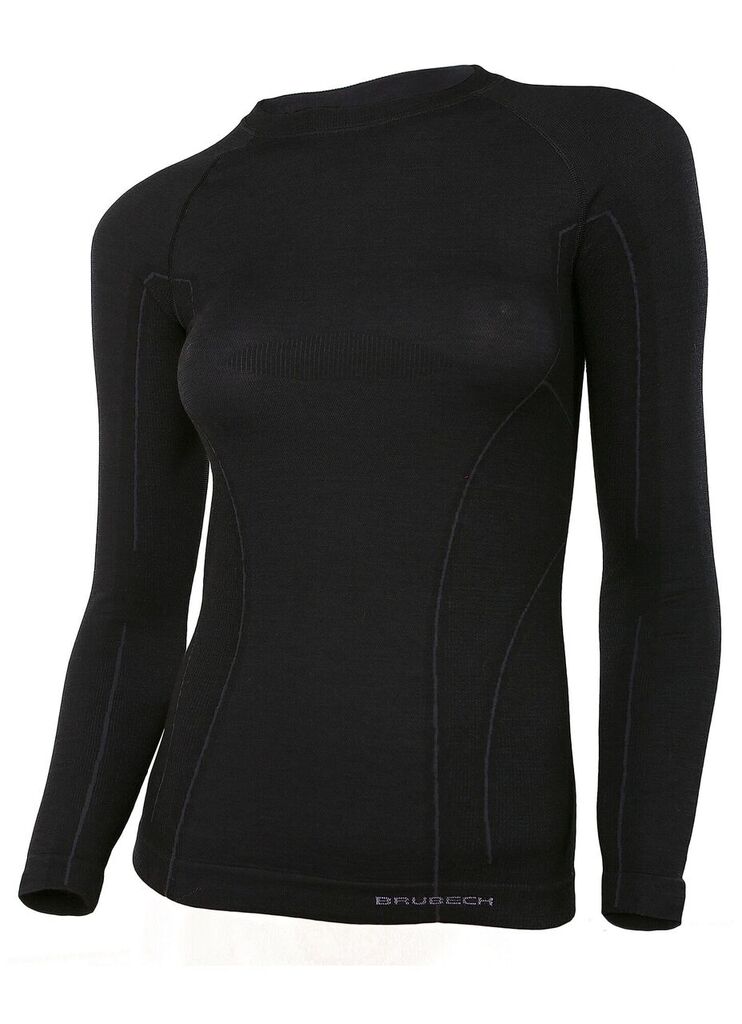 KOSZULKA TERMOAKTYWNA DAMSKA BRUBECK ACTIVE WOOL LS12810 CZARNY