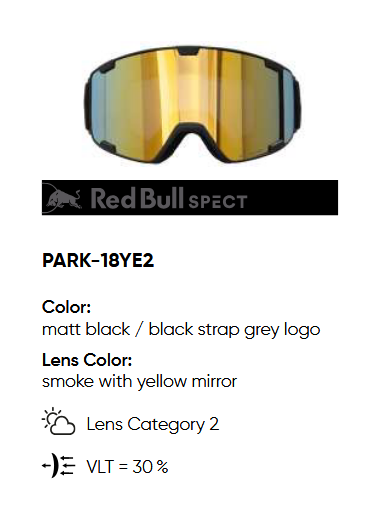 GOGLE RED BULL SPECT SKI GOGGLES PARK-18YE2