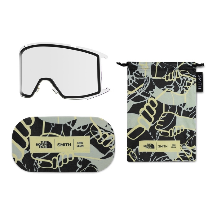 GOGLE SMITH SQUAD SMITH X TNF ERIK LEON CHROMAPOP SUN BLACK + DODATKOWA SOCZEWKA CLEAR 2024 + CASE TNF