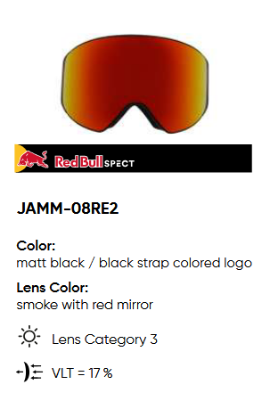 GOGLE RED BULL SPECT OTG SKI GOGGLES JAMM-08RE2 I BOOST