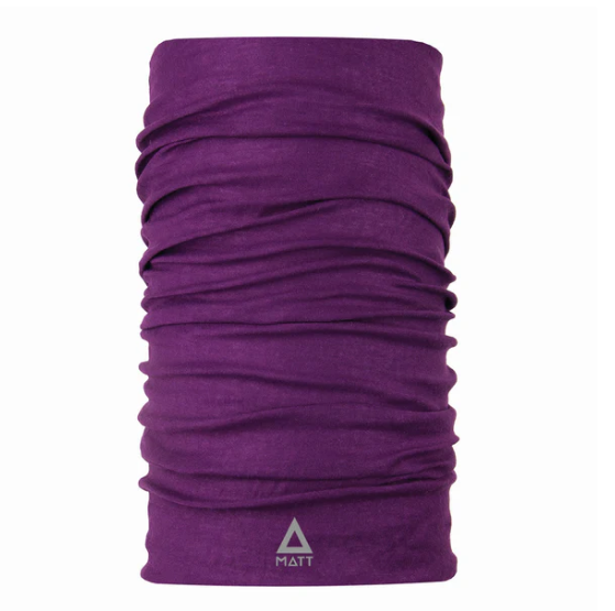 KOMIN WEŁNIANY TERMOAKTYWNY CHUSTA WIELOFUNKCYJNA MATT MERINO WOOL SCARF AUBERGIN