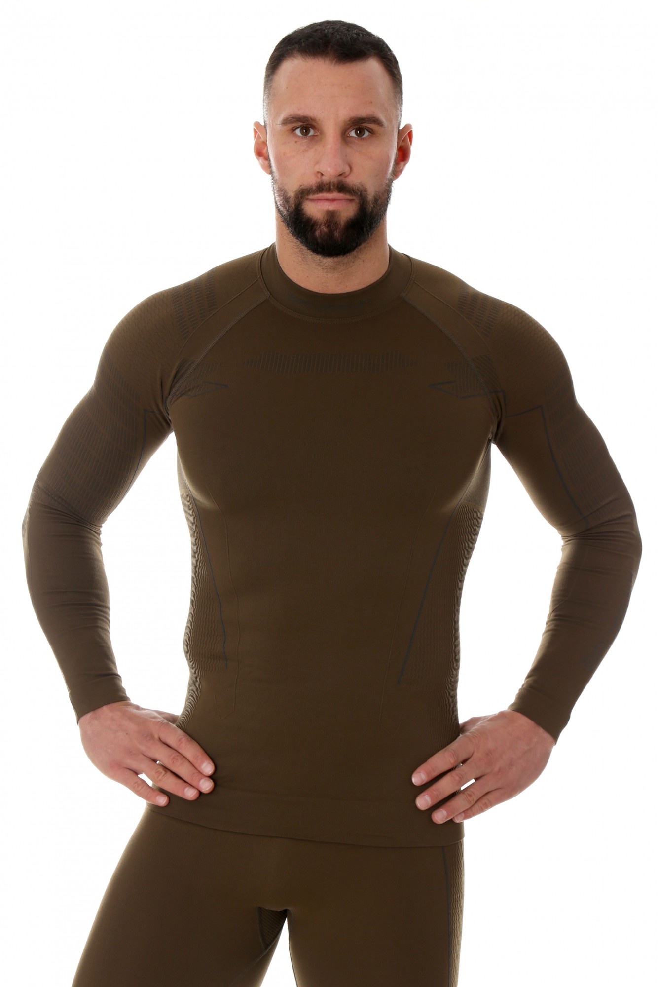 BLUZA TERMOAKTYWNA MĘSKA BRUBECK RANGER THERMO LS1486M KHAKI