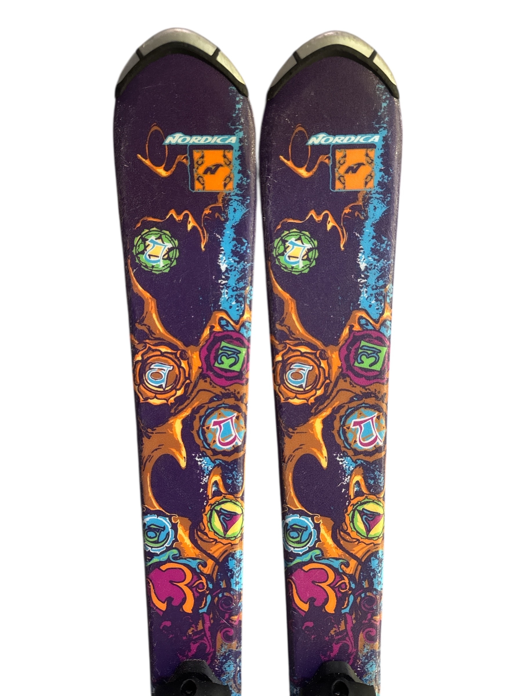 NARTY NORDICA CINNAMON GIRL 110CM + WIĄZANIA MARKER 7.0 UŻYWANE