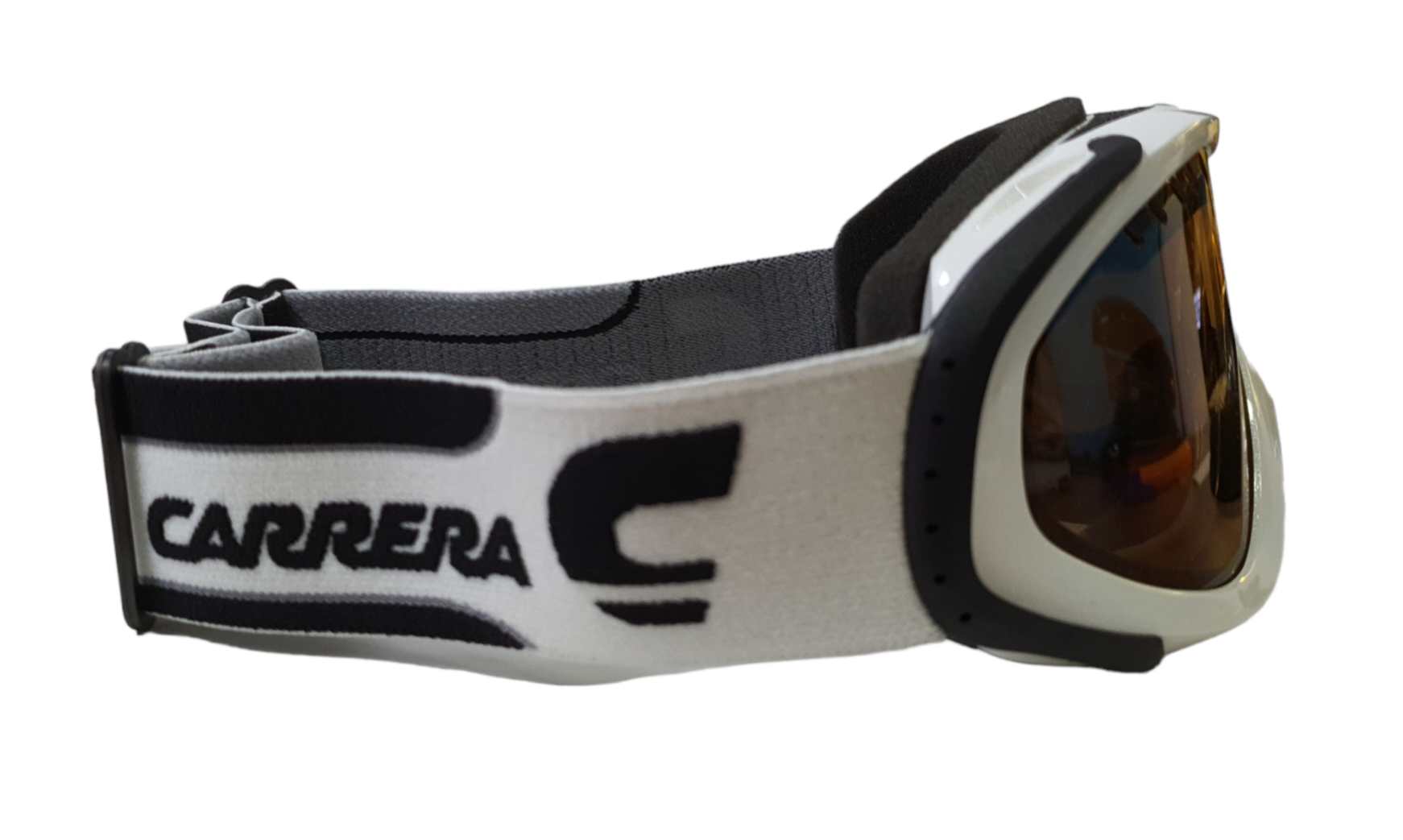 GOGLE CARRERA CHIODO AIR WHITE SHINY LOGO DARK BROWN