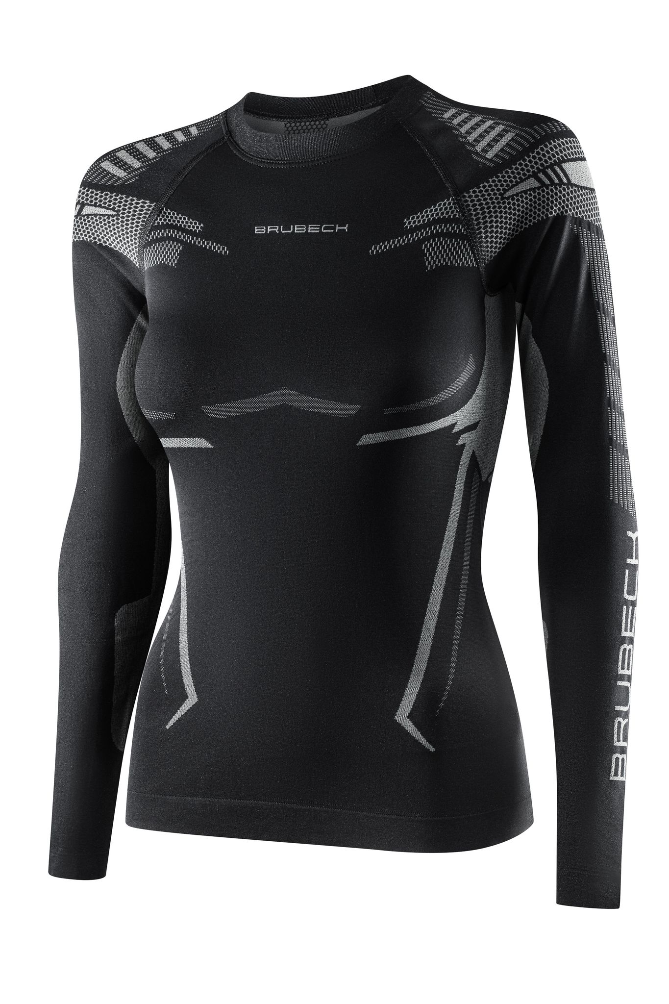 BLUZA TERMOAKTYWA DAMSKA BRUBECK DRY LS1569W GRAFIT/CZARNY