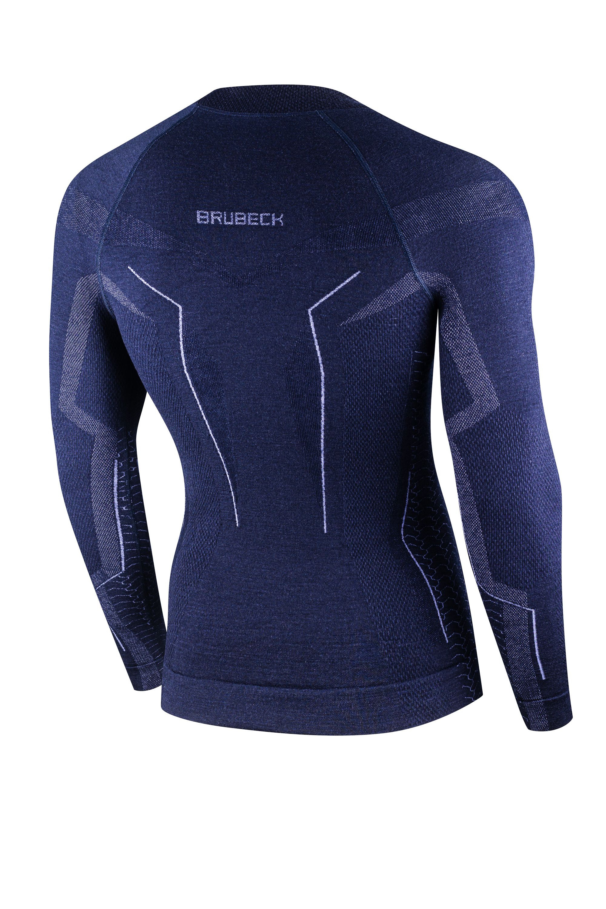 BLUZA TERMOAKTYWNA MĘSKA BRUBECK EXTREME MERINO WOOL LS1666M GRANATOWY