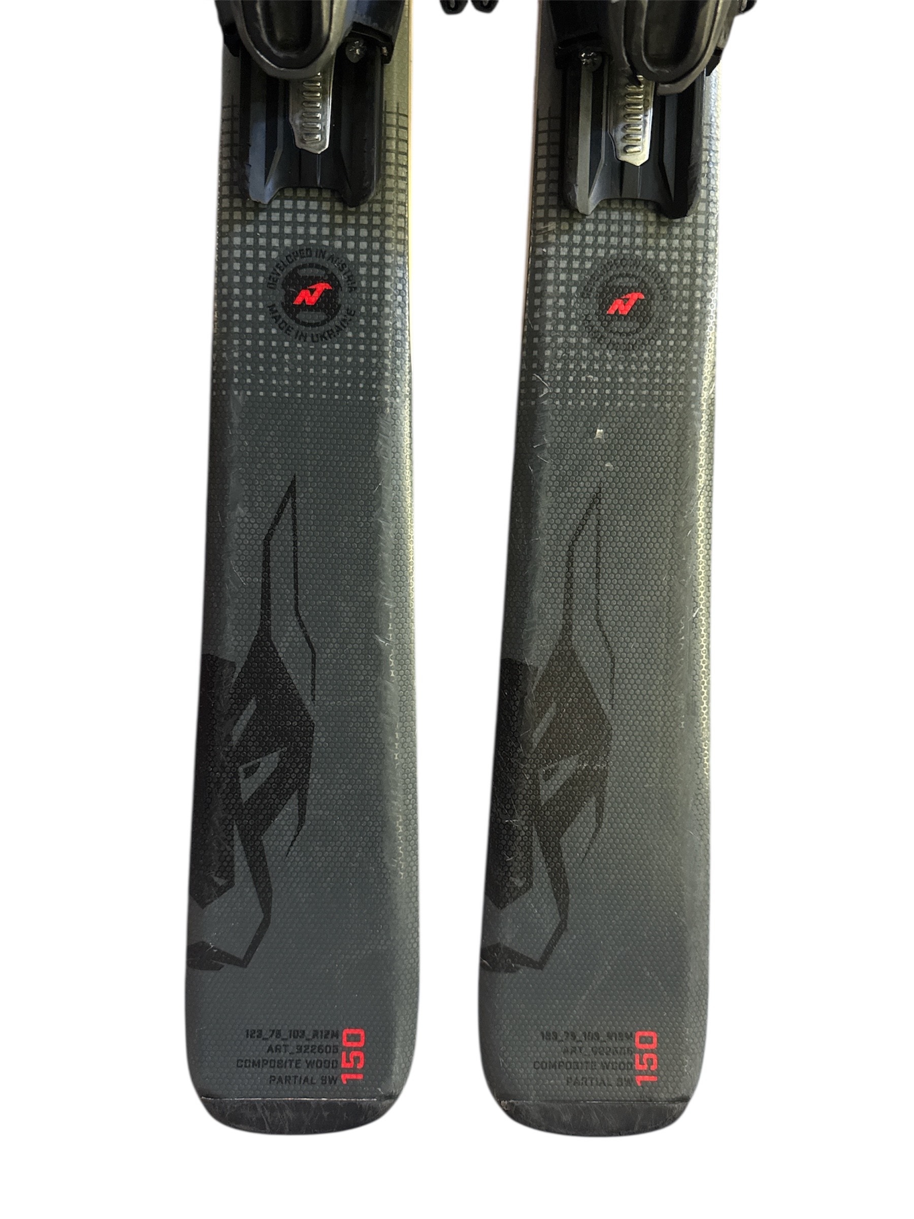 NARTY NORDICA DOBERMAN SPITFIRE 75 150CM + WIĄZANIA MARKER TP2 10 UŻYWANE