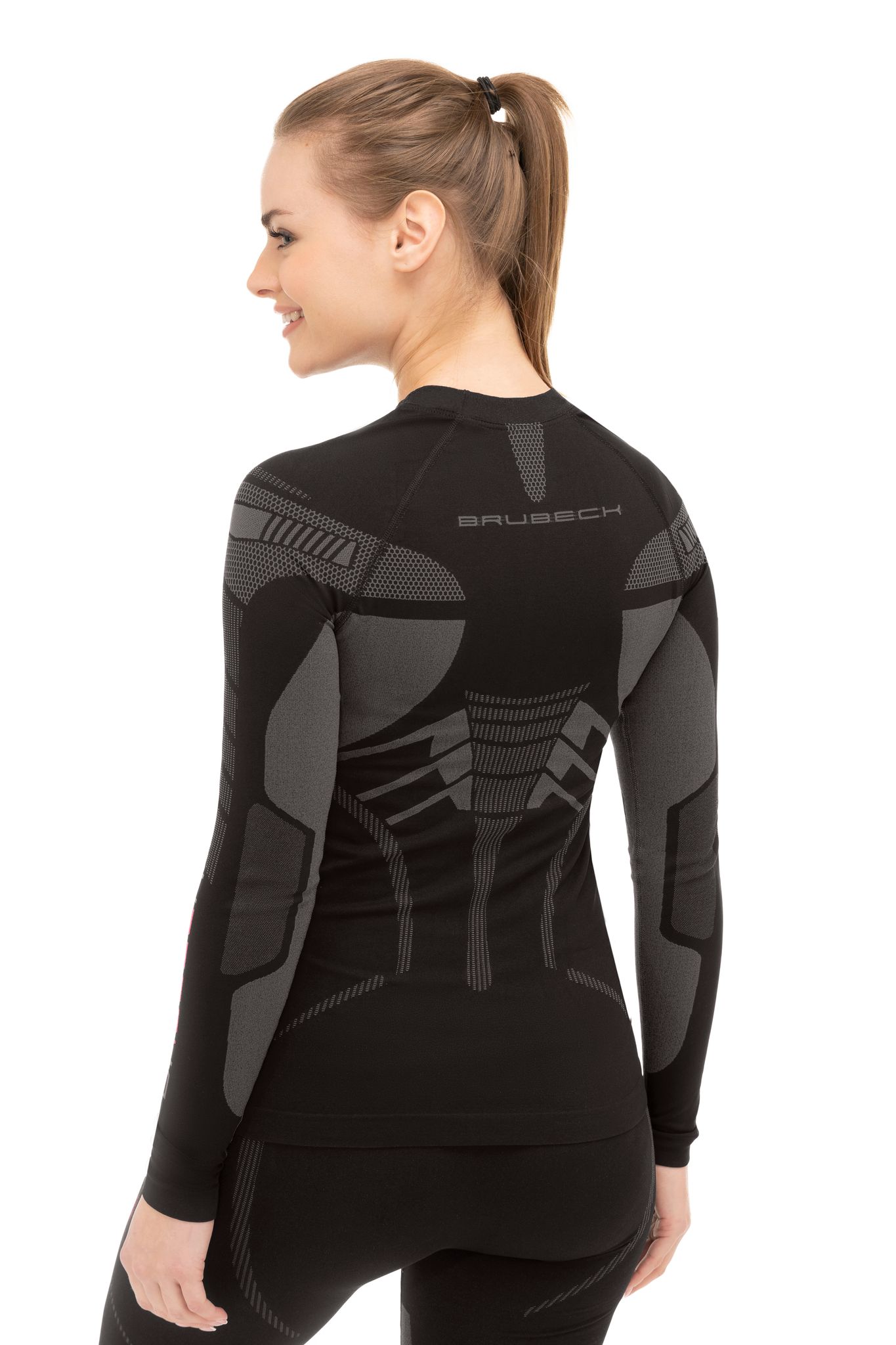 BLUZA TERMOAKTYWA DAMSKA BRUBECK DRY LS1569W GRAFIT/CZARNY