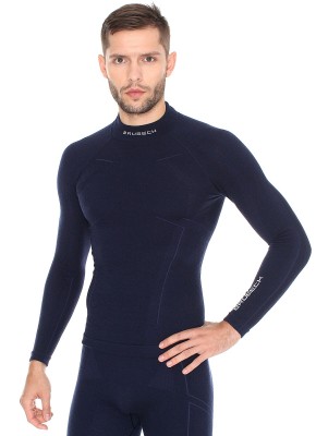 BLUZA TERMOAKTYWNA MĘSKA BRUBECK EXTREME WOOL LS11920 GRANAT