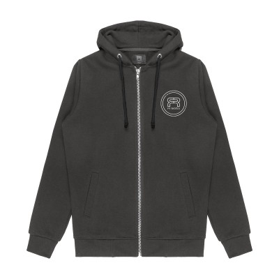 BLUZA FR SKATES CIRCLE LOGO ZIPPER HOODIE CIEMNOSZARA