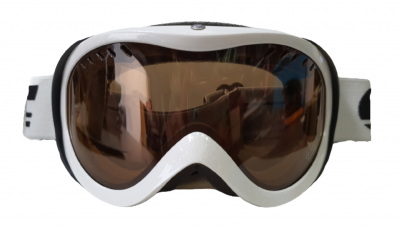 GOGLE CARRERA CHIODO AIR WHITE SHINY LOGO DARK BROWN