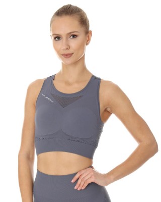 CROP TOP TERMOAKTYWNY DAMSKI BRUBECK GYM CR10210 SZARY