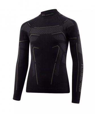 BIELIZNA TERMOAKTYWNA DZIECIĘCA BLUZA BRUBECK THERMO LS1612J CZARNY GRAFITOWY