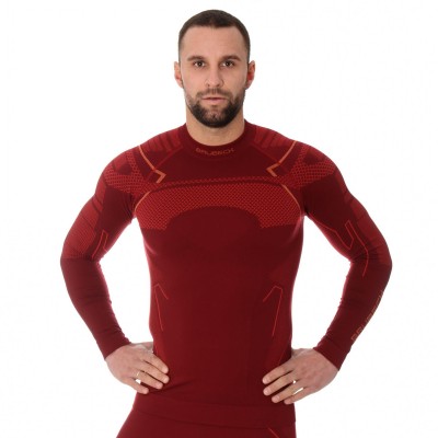 BLUZA TERMOAKTYWNA MĘSKA BRUBECK THERMO LS13040A BORDOWY