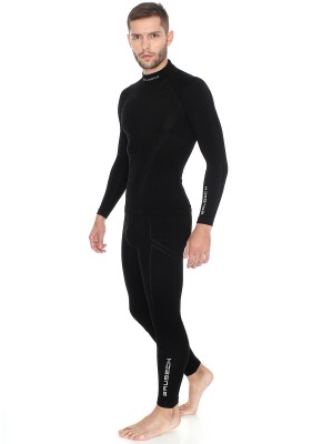 KOMPLET BLUZA + SPODNIE TERMOAKTYWNE MĘSKIE BRUBECK EXTREME WOOL CZARNY LS11920 / LE11120 