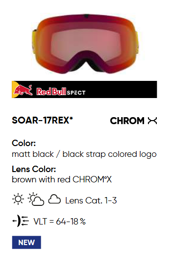 GOGLE RED BULL SPECT SKI GOGGLES SOAR-17REX PHOTOCHROME