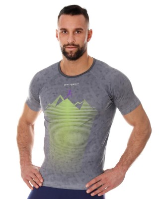 KOSZULKA MĘSKA Z KRÓTKIM RĘKAWEM DO BIEGANIA RUNNING AIR SS13260A SZARY