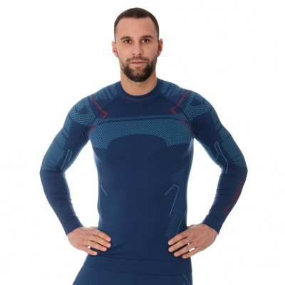 BLUZA TERMOAKTYWNA MĘSKA BRUBECK THERMO LS13040A JEANSOWY