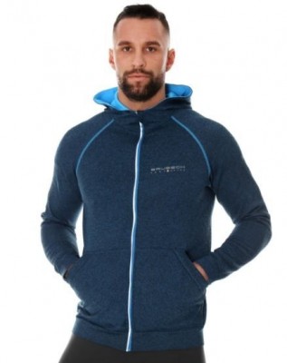 BLUZA TERMOAKTYWNA MESKA ROZPINANA Z KAPTUREM BRUBRCK FUSION LS14370 GRANATOWY