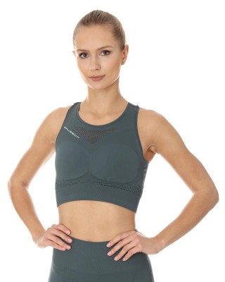 CROP TOP TERMOAKTYWNY DAMSKI BRUBECK GYM CR10210 ZIELONY