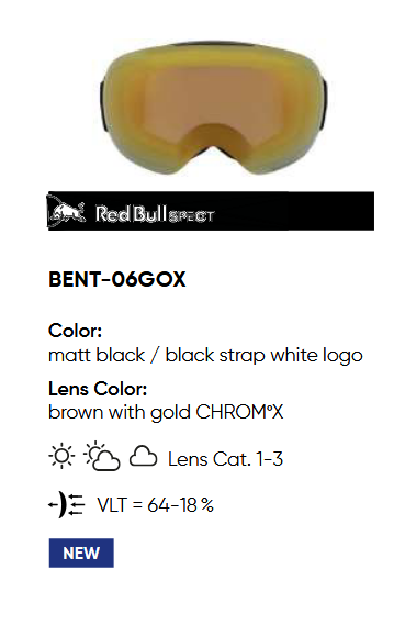 GOGLE RED BULL SPECT SKI GOGGLES BENT-06GOX PHOTOCHROME