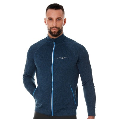 BLUZA TERMOAKTYWNA MESKA ROZPINANA ZE STÓJKĄ FUSION LS14500 GRANATOWY