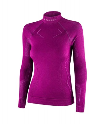 BLUZA TERMOAKTYWNA DAMSKA BRUBECK EXTREME MERINO WOOL LS1665W FUCHSIA