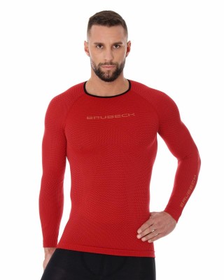 BLUZA TERMOAKTYWNA MĘSKA 3D RUN PRO BRUBECK LS13000 CZERWONY
