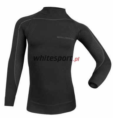 BLUZA TERMOAKTYWNA DZIECIĘCA BRUBECK THERMO LS01250 CZARNY WYPRZEDAŻ